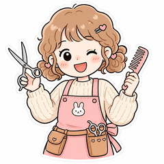 Hairdresser Girl Stickers