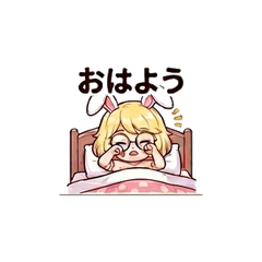 Cute Blonde Bunny Character Stickers