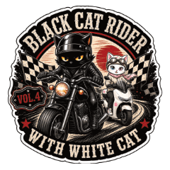 Silent Black Cat Rider 4: With White Cat