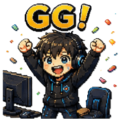 Pro Gamer Stickers Pixel Art
