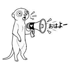 Expressive Meerkat Megaphone Stickers
