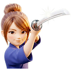 Cute Samurai Ninja Action