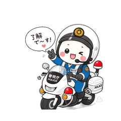 Cute Motorcycle Police Officer Stickers