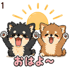 Momo & Mugi Chihuahua Daily Stickers.