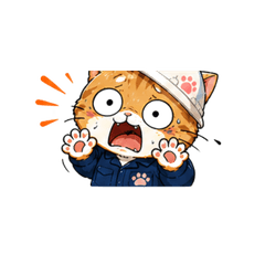 construction cat emotion stickers