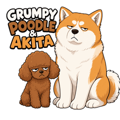 Grumpy Poodle & Akita