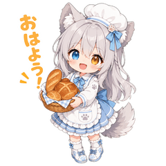 Wolf-Eared Baker Girl Stickers