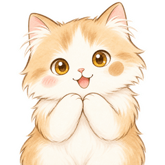 Fluffy Siberian Kitten Stickers