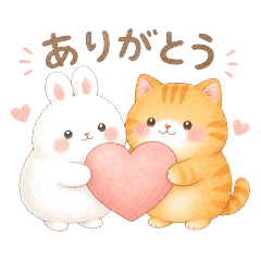 Cute Rabbit and Cat Stickers