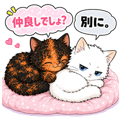 Neru & Buu: White Cat & Calico Cat
