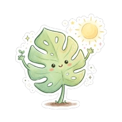 Cute Monstera Daily Stickers