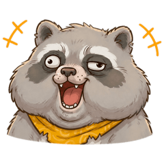 Raccoon's ugly-cute stamps