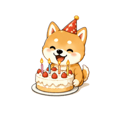 可愛柴犬 生日貼圖 2026