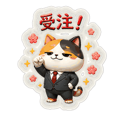 Sly Calico Cat Businessman (Animated)