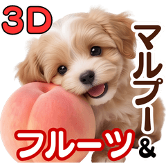 3D Maltipoo & Fruit Stickers