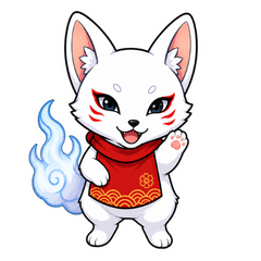Mitama Fox Spiritual Stickers
