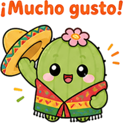 Cute Cactus Stickers Sp Phrases for Work