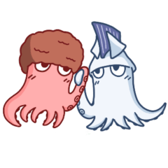 Afro octopus & mohawk squid