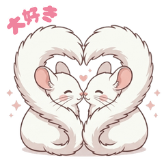 Okiraku Chinchilla Cute Couple Stickers