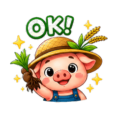 Hakata Pig Farmer Stickers.