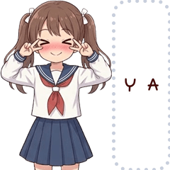 雙馬尾水手服少女訊息貼圖2