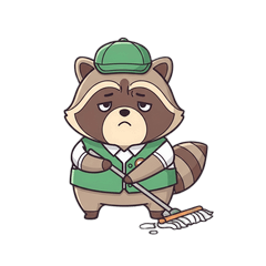 Raccoon Janitor Stickers