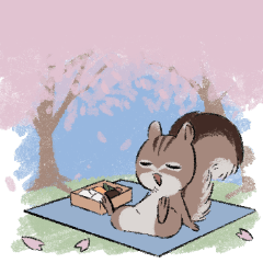 Spring Baby Squirrel Stickers