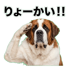 聖伯納犬 問候貼圖 - AG