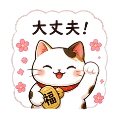 Lucky Cat Cheering Stamps Feel the Good