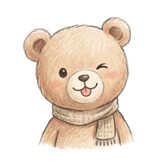 Fluffy Teddybear Sticker
