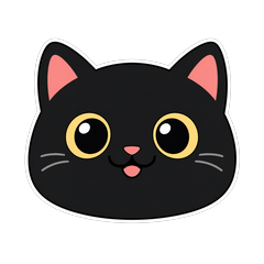 Cute & Expressive Black Cat Stickers