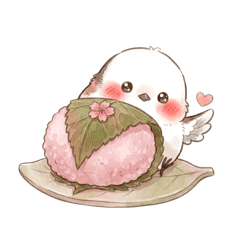 Cute Bird & Japanese Sweets