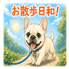 French Bulldog Weather Stickers NanoLife