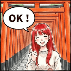 Red Hair Girl: Japan Shrine & Temple