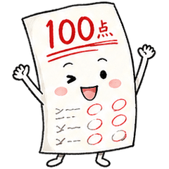 Test Paper-kun Stickers with Scores