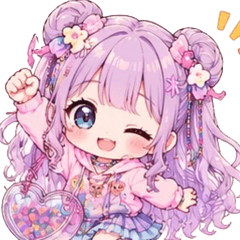 Tomo's Fluffy Cute Girl Stickers