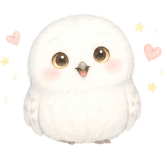 Lucky Snowy Owl Healing Stickers Set