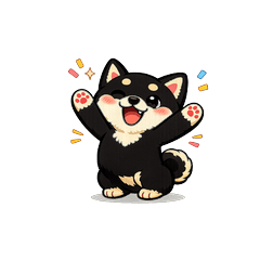 Kawaii Black Shiba Sticker
