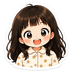 Star Pajama Girl Stickers