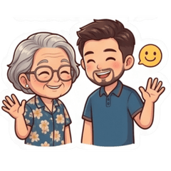 Grandma and her beloved son.