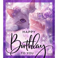 優雅可愛生日慶祝動態貼圖