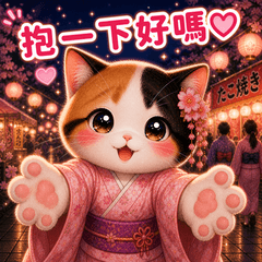 三花貓夏日祭典約會♡戀愛貼圖②