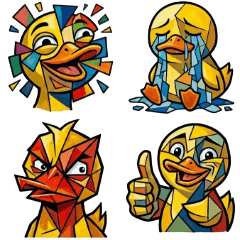 Abstract Split Duck Exaggerated Emotes