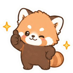 Sleepy Red Panda Cute Stickers