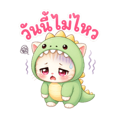 cute dinosaur kitten Thai