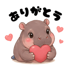 Baby Pygmy Hippo Stickers | Daily Use