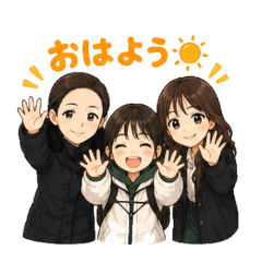 Cute Family Trio Stickers005