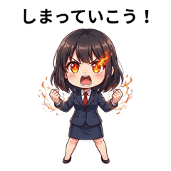 Cute office lady stickers01