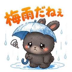 Shinon Gray Bunny - Rainy Day Stickers