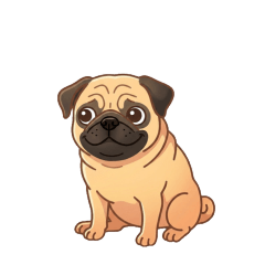 Lazy Pug Reactions Cute Stickers